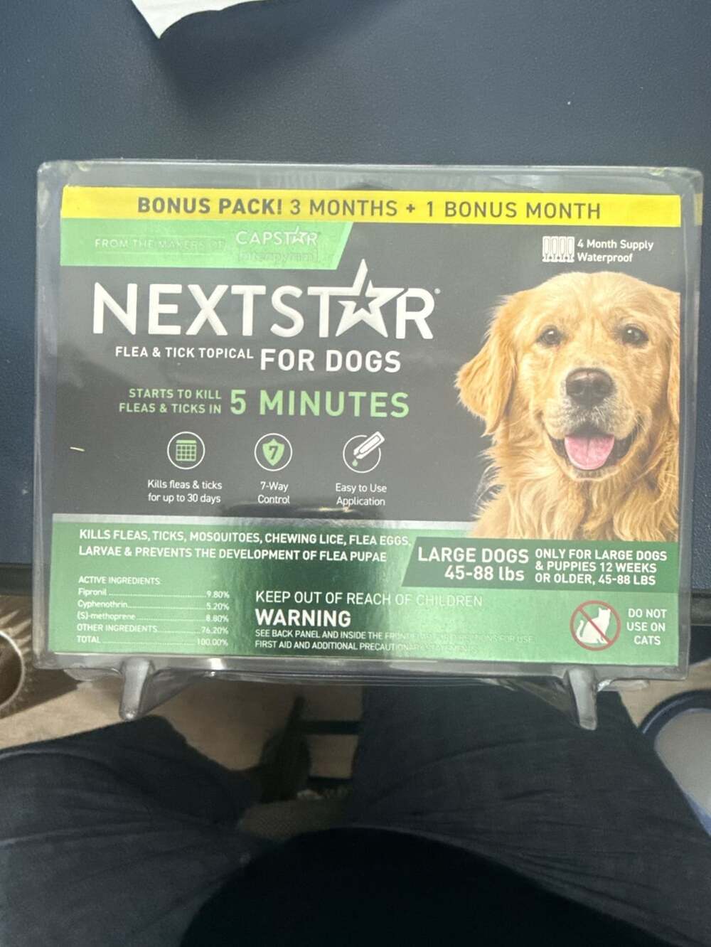 NextStar Flea & Tick Topical for Dogs Large Dogs 45-88 lbs 4 Month Supply